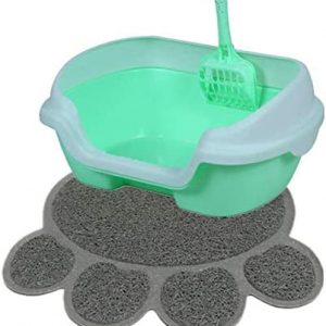 hanbby Katzenklo Matte Katzentoilette Offen Selbstreinigende Katzenstreu Katzentoilettenmatten Kätzchen Zubehör Katzenstreutablett klein Green