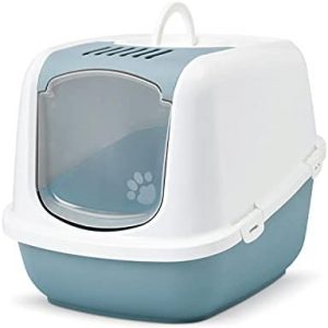 PETGARD XXL Katzentoilette Nestor Jumbo Weiss-hellblau speziell für große Katzenrassen