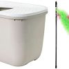 PETGARD Katzentoilette Katzenklo HOP IN mit Einstieg von Oben beige-Weiss + gratis Katzenangel