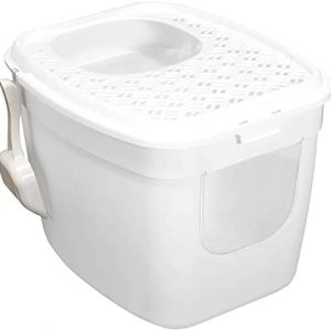 PETGARD Katzentoilette Katzenklo mit Einstieg vorne und Oben 54 x 44 x 41 cm Weiß