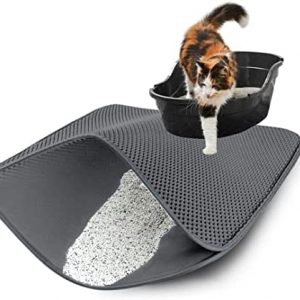 Unizoo Katzenstreu Katzenklo Matte Katzenstreumatte Katzentoilette Katzenmatte Streumatte Katzenklomatten Katzenklomatte Kratzbaum groß, 30x30 cm, Grau
