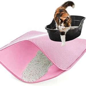 Unizoo Katzenstreu Katzenklo Matte Katzenstreumatte Katzentoilette Katzenmatte Streumatte Katzenklomatten Katzenklomatte Kratzbaum groß, 30x30 cm, Rosa
