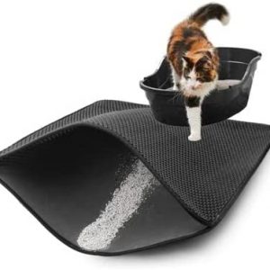 Unizoo Katzenstreu Katzenklo Matte Katzenstreumatte Katzentoilette Katzenmatte Streumatte Katzenklomatten Katzenklomatte Kratzbaum groß, 40x50 cm, Schwarz