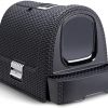 Curver 2068961 petlife Katzentoilette mit Deckel, Katzenklo inklusive Schaufel, moderne Rattangeflecht-Optik, anthrazit, 51,5 x 38,5 x 40 cm