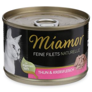 MIAMOR Nassfutter Feine Filets Naturelle Thun und Krebsfleisch 24x156g