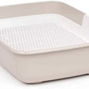 4BIG.fun Katzentoilette mit Reinigungssieb Katzenstreu Schalentoilette Katzenklo Groß Beige