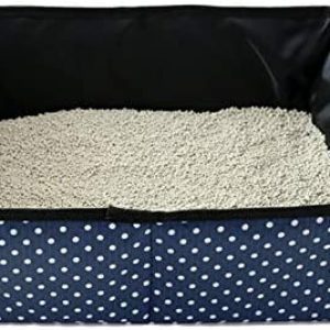 Alfie Torin Katzentoilette für Haustiere, zusammenklappbar, tragbar, Marineblau