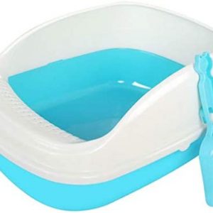 Anti-Spritzer Katzentoilette Halb Geschlossen PP-Material Wohnzimmer Schlafzimmer Katzentoilette Große Raum-Katzen-Waste-Becken Leicht Zu Reinigen (Color : Blue)