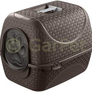 Bama Spa Katzentoilette Design Rattan Optik Katzenklo Katzen Hauben Toilette WC Filter Taupe