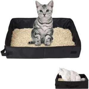 Bcook Katzentoilette Faltbar, Katzenklo Carrier für Reisen Camping Heimgebrauch Leicht und Einfach Zu Reinigen, Katzentoilettenbox, lLeicht zu Reinigen, Tragen und Speichern für Indoor Outdoor Reise