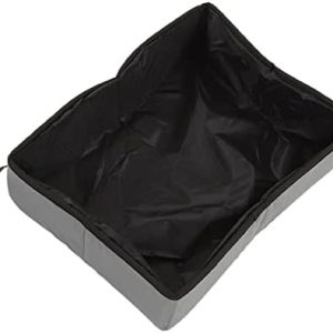 Betued Einfach zu reinigende Stofftoilette Faltbare Katzentoilette mit klarem Futter für Outdoor-Camping Grau
