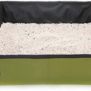 DJDEFK Katzentoilette Einfache faltkatze haustierstreu Box wasserdichte Outdoor Faltbare tragbare Reise Toilette für welpenkatzen Hundesitz katzenklo (Color : Green, Size : S 40x30x10cm)