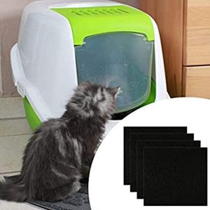 DUJIAOSHOU 4-teiliger Ersatzfilter für Katzenstreu in quadratischer Form