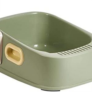 F Fityle Halbgeschlossene Katzentoilette, Katzentoilette, Anti-Spritzer-Katzentoilette, Katzentoilette, für mittlere und große Katzen, GRÜN