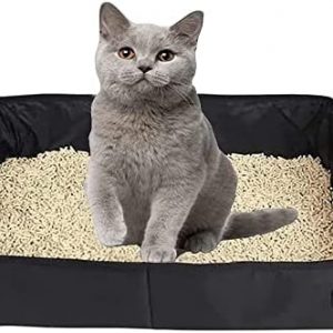 Faltbare Katzentoilette, Große Katzentoilette, Katzen Katzenklo, Faltbare Tragbare Katzentoilette, Katzentoilette Faltbar Wasserdicht,Kitty Katzenklo, für Outdoor-Reisen mit Haustieren (Schwarz)