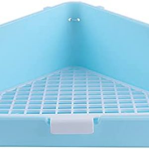 GOLDEAL Kaninchenkäfig Katzentoilette Ecktoilette Töpfchentrainer, für Kaninchen Erwachsene Meerschweinchen Frettchen Kleintiere (blau)