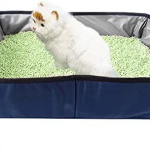 Generic Tragbares Katzenklo für Katzen | Zusammenklappbarer Katzenstreubehälter mit Deckel,Katzen-Reisezubehör Auslaufsichere Katzentoilette für Reisen und Fahrten mit Katzen und Kätzchen