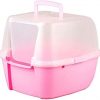 HONGFEISHANGMAO Katzenkiste Vollständig geschlossene dreieckige Katze Wurf Box Katze Toilette Deodorant Extra Große Spritzerfestes Katze Wurf Box Ecke Cat Wurf Box Katzenmöbel (Color : Pink)