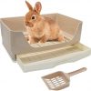 HYLYUN Groß Kaninchen Toilette Ecke mit herausnehmbarer Schublade,Hasentoilette Haus Kaninchen Käfig Katzentoilette mit Langlebige Schaufel für Kleintier Kaninchen Meerschweinchen