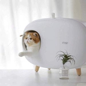 HYX Selbstreinigende Katzentoilette Wiederverwendbare Deodorant Spritzwassergeschütztes Katzentoilette Katzenklo Geschlossen Groß, Katzentoilette, Katzenhaus, Katzentoilette (Color : White)