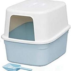 Jlxl Katze Katzenklo Schrank, 38 X 48 X 38 cm, Vollständig Geschlossen Und Sauber Selbstreinigung Katzentoilette, Desodorierung, Katzenstreutablett (Color : Blue)