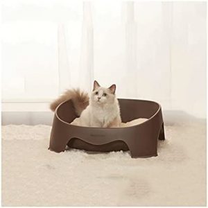Katzenklo Offener Wurf Box Große Katze Versorgung Katze Wurf Einfache Katze Toilette Offene Katze Kacke Topf in Kätzchen Töpfchen Antispritzen Katzenklo mit Deckel (Color : F)