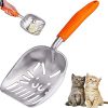 Katzensandschaufel, Große Katzenstreuschaufel, Metall Katzentoiletten Schaufel, Katzenstreu Scooper, Metallstarke Katzenstreuschaufel mit Ständer, für Katzenstreu, Hundetablettschaufel (Orange)