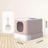 Katzentoilette Groß Katzentoilette Geschlossen Katzenzubehör Katzenklo Selbstreinigend, Mit Deckeln Abgedeckt Litter Box-reizender Katze-Form Großer Kitty Litter Box, 2 Türen