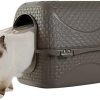 Katzentoilette Katzenklo Haubentoilette mit Rattan Optik, Filter und Streuschaufel (Braun)