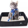 Katzentoilette Tragbar, Faltbare Katzentoilette, wasserdichte Katzentoilette, Portable Katzenklo, wasserdichte, Saubere und Weiche Katzentoilette für Den Heimgebrauch im Freien (Groß, Schwarz)