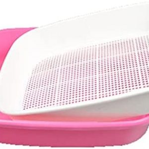 Katzentoilette für Haustiere, Katzentoilette, mit Löffel, Haustierbedarf, weiß, einlagig, mit Schaufel, Haustier-Katzentoilette, Rosa