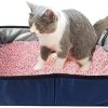 Lanru Reise-Katzentoilette für Katzen | Faltbare überdachte Katzentoiletten - Haustierbedarf für Katzen, tragbarer Toilettenstreubehälter für einfache Autofahrten mit Katzen