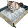 MIYUE Katzenklo öffnen,Katzentoilette mit hohen Seiten zum Öffnen | Zusammenklappbar und verstaubar für Reisen mit Kitties Toilet Large Space Pet Toilet