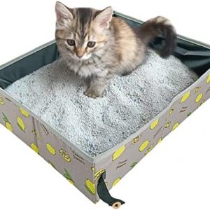 MIYUE Katzenklo öffnen,Katzentoilette mit hohen Seiten zum Öffnen | Zusammenklappbar und verstaubar für Reisen mit Kitties Toilet Large Space Pet Toilet