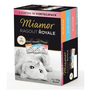 Miamor Ragout Royale Pute, Lachs, Kalb in Jelly Multibox Adult 48x100g