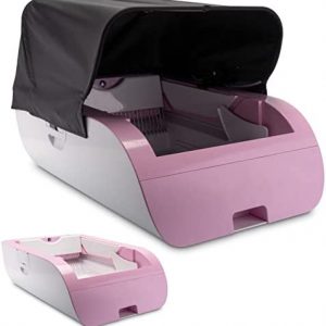 PETECH Katzenklo selbstreinigend in pink, kompatibel mit jedem Katzenstreu und Allen Katzenrassen, Katzenklo Selbstreinigend 100% geruchsabsorbierend, elektronisches katzenklo Inklusive Ladekabel