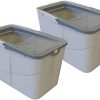 PETGARD 2er-Set Katzen-Klo Sofia Open - Tier-Toilette mit Einstieg von Oben - Tier-Klo - Haustier-Klo 58 x 39 x 38,5 cm - Katzen-Toilette Grau