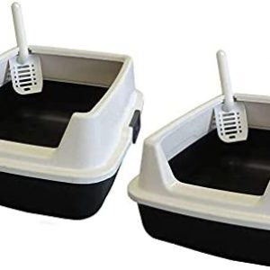 PETGARD 2er Sparpack Katzentoilette Katzenklo Marcello mit extra hohem Rand + gratis Katzenspielzeug