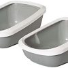 PETGARD 2er Sparpack Katzentoilette Katzenklo mit Rand ASEO Jumbo + gratis Spielzeug