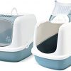 PETGARD 2er Sparpack XXL Katzentoilette Nestor Jumbo Weiss-blau mit gratis Katzenspielzeug