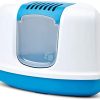 PETGARD Katzentoilette Eck-Toilette Nestor Corner passt in Jede Ecke Weiss-blau