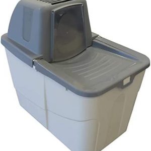 PETGARD Katzentoilette Katzenklo Sofia Close mit Einstieg von Oben und Haube Grau-Beige