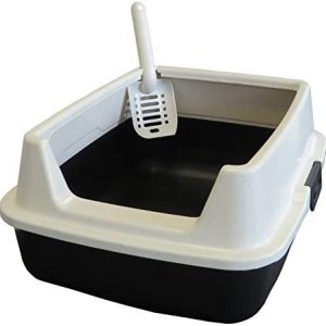 PETGARD Katzentoilette, offenes Katzenklo mit großem Rand ohne Deckel und Streuschaufel, leicht zu reinigen, 50x40x22 cm, Marcello