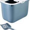PETGARD Sparpack Katzentoilette HOP IN blau + XXL Streuschaufel + gratis Katzenspielzeug