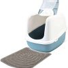 PETGARD Sparpack Katzentoilette Nestor Jumbo Weiss-blau für große Katzenrassen inkl. Vorlegematte