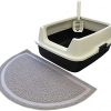 PETGARD Sparpaket Katzentoilette Katzenklo Marcello mit extra hohem Rand und Halbrunder Matte
