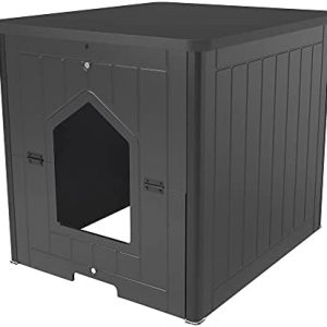 Palram Catshire geschlossene Katzentoilette Möbel versteckt, Katzentoilette für Katzen, Katzen-Beistelltisch, Haustierhaus-Gehege, Feline Versteck (schwarz)
