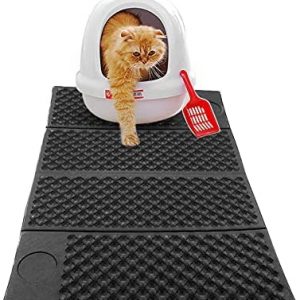 Putybudy Katzenklo Matte, Haustier-Massagematte, Faltbare feuchtigkeitsbeständige Matte, die Wasserflecken verhindert Komfortables Eva für Katzen Katzentoilette Geeignet für alle Katzengrößen