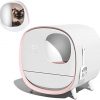 QIAOH Automatische Katzentoilette, Geruchskontrolle, Möbel versteckt, mit Antihaftbeschichtung, verdeckte Katzentoilette mit Tür