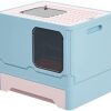SM SunniMix Faltbare Katzentoilette, tragbar, groß, geschlossen, Pet Supplies